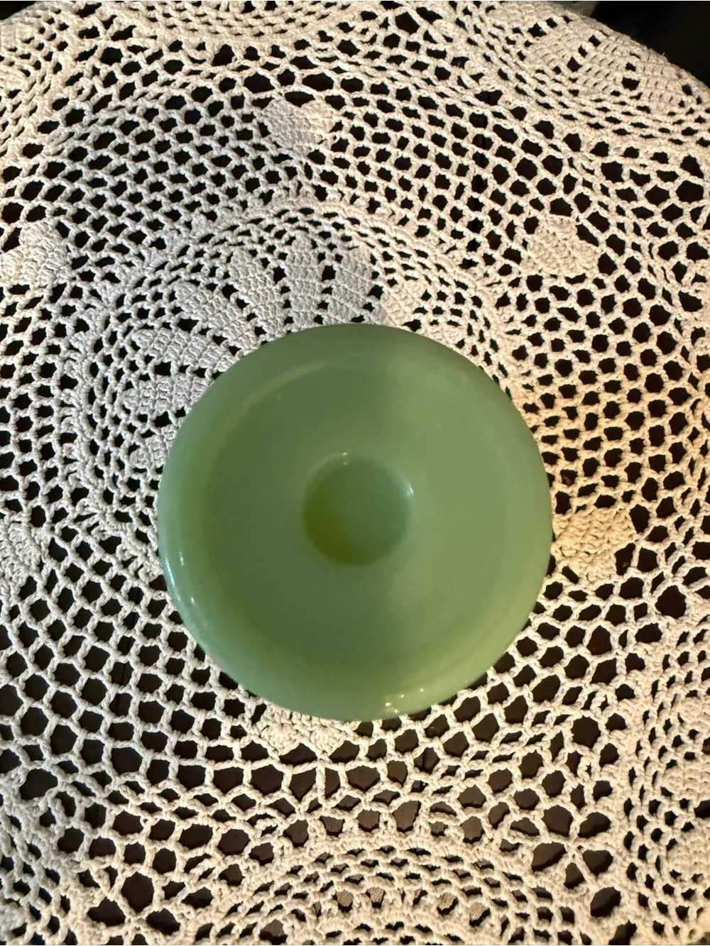 Gorgeous Vintage Jadite Vase Empire Art Deco Styling Mid Century 5.25”